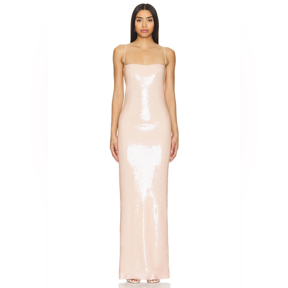 NUE Studio Bare Maxi Dress in Nude Sequin
